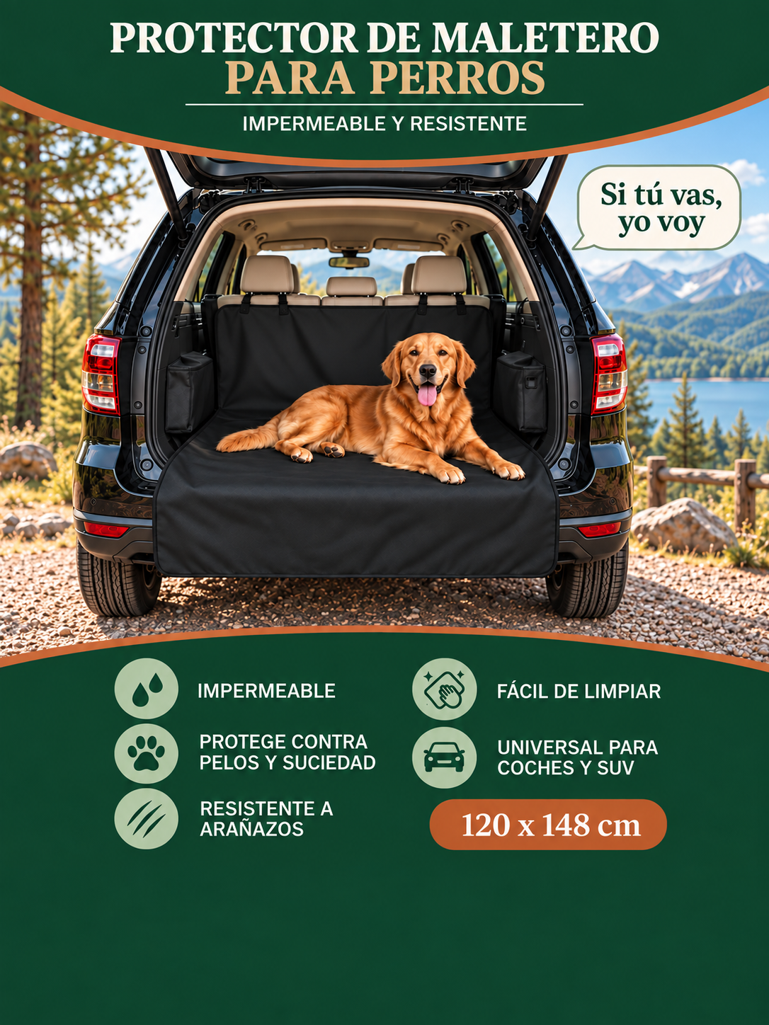 Funda protectora de coche para perros